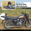 Zana Top Rack for BSA Goldstar 650 with Pillion Back Rest (Mild Steel Black, Type-1) ZI-8540