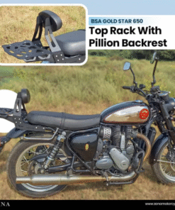 Zana Top Rack for BSA Goldstar 650 with Pillion Back Rest (Mild Steel Black, Type-1) ZI-8540