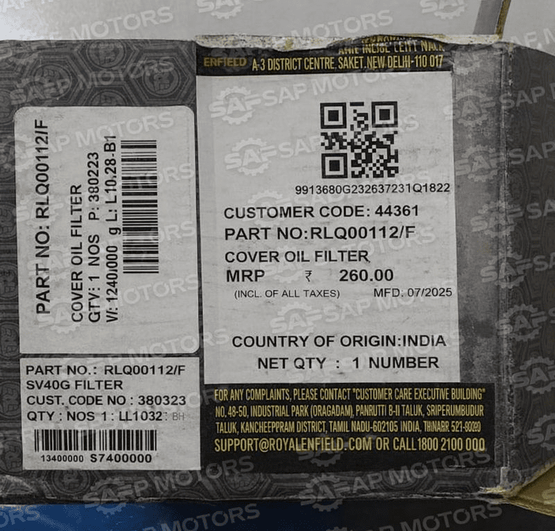 RLQ00112/F royal enfield oil filter cover with oil filter cap for himalayan 450 & guerrilla 450 - Image 3